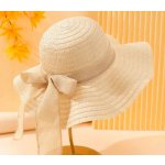 Moderní dámský slaměný klobouk s mašlí Bubla II. béžový – Zboží Dáma