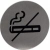 Piktogram Znak rozlišovací "Zákaz kouření", Ø 75 mm, samolepící, nerez