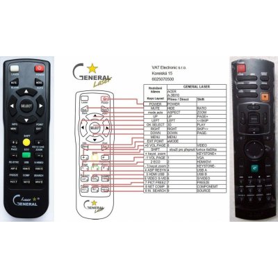 Dálkový ovladač General Acer VZ.JBG00.001, A-38010 – Zbozi.Blesk.cz