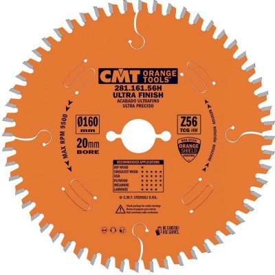 CMT Orange XTreme Pilový kotouč na lamino a DTD D160x2,2 d20 Z56 HW 281.161.56H – Zboží Dáma