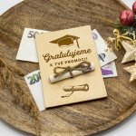 Dřevia Dřevěná karta na peníze - Gratulujeme k promoci – Zboží Mobilmania