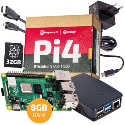 Raspberry Pi 4B, Oficiální STAR-T Box, Raspberry Pi RPi 4B 8 GB Raspberry Pi – Zbozi.Blesk.cz