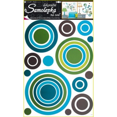 Anděl 1058 samolepící dekorace modré kruhy 70x42cm – Zboží Mobilmania