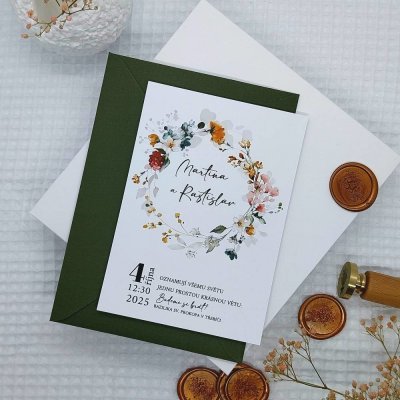 Svatební oznámení Pestrobarevný věneček 1 – Hledejceny.cz