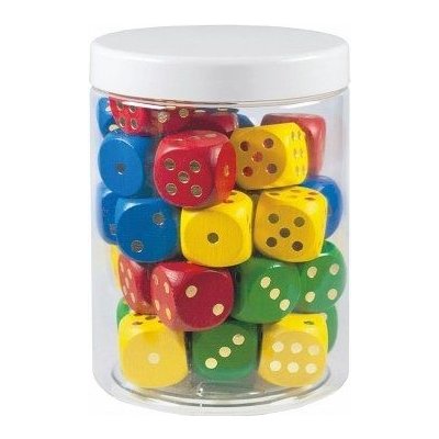 Hrací kostka 25x25 mm barevné dřevo, různé barvy – Zboží Živě