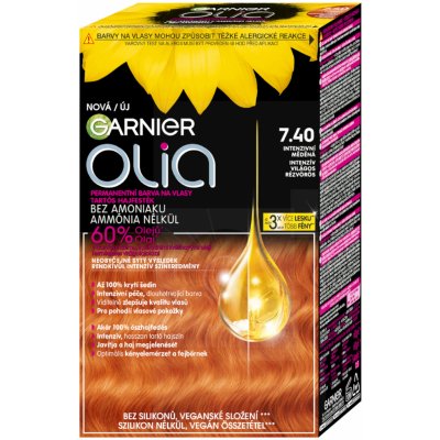 Garnier Olia 7.40 intenzivní měděná barva na vlasy bez amoniaku