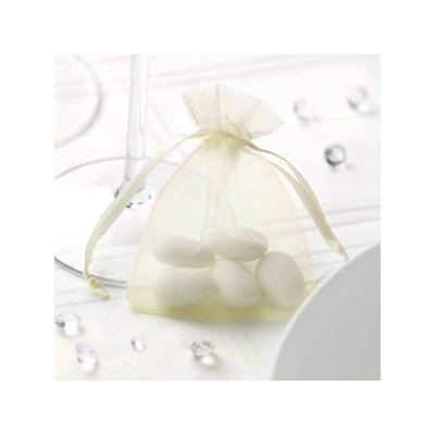 PartyDeco Sáček z organzy ivory 20 ks - organzový pytlíček na svatební mandle a dárečky pro hosty – Zboží Dáma