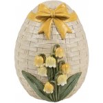 Béžová dekorace vajíčko s mašlí a bledulemi 9*8*10 cm – Hledejceny.cz