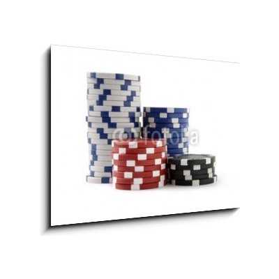 Obraz 1D - 100 x 70 cm - Casino Chips, Poker Chips Kasinové čipy, pokerové žetony – Zboží Mobilmania