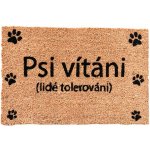 Home Elements Rohožka s textem Psi vítáni hnědý 40 x 60 cm – Zboží Dáma
