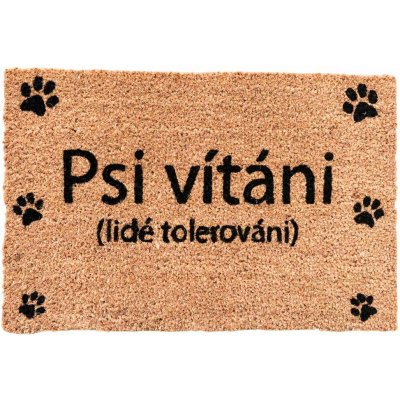 Home Elements Rohožka s textem Psi vítáni hnědý 40 x 60 cm – Zboží Dáma