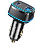 USAMS Nabíječka do auta C24 (US-CC142) - Dvouportová, USB-A, Type-C, 120W, 5A - černá | Zboží Auto