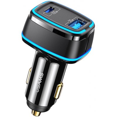 USAMS Nabíječka do auta C24 (US-CC142) - Dvouportová, USB-A, Type-C, 120W, 5A - černá | Zboží Auto
