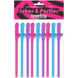 Lovetoy - realistické brčko na penis růžovo-modro-fialové