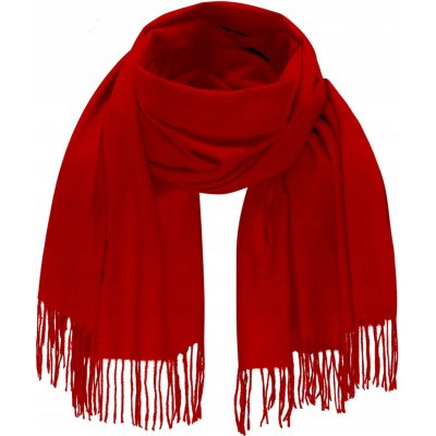 Fashionweek velký hladký kašmírový šál s třásněmi ZIZI13 červená – Sleviste.cz