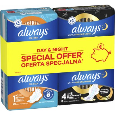 Always Ultra Night vložky 12 ks + Normal vložky 20 ks – Zbozi.Blesk.cz