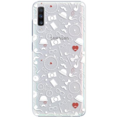 Pouzdro iSaprio - Vintage Pattern 01 Samsung Galaxy A70 bílé – Zboží Mobilmania