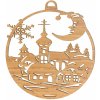 Vánoční dekorace Naše galanterie Dekorace dub kostel B 8cm