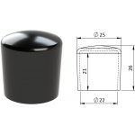 Vnější krytka PVC ø 25 x 26 mm, otvor 22 x 21 mm, černá