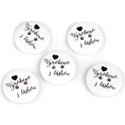 Knoflík dřevěný Vyrobeno s láskou 23mm – Hledejceny.cz