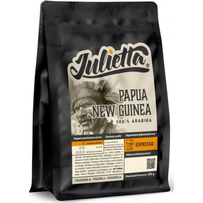 Julietta Papua New Guinea Lamari čerstvě pražená káva 100% Arabika zrnková 250 g – Hledejceny.cz