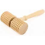 Dřevia Dřevěný masážní váleček s rukojetí – dvojitý, 17 cm – Sleviste.cz