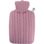 Hugo Frosch Termofor Classic s pleteným obalem pastelově růžový – Zboží Mobilmania