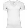 Pánské tílko a tričko bez rukávů Sapreza tričko pod košili z prémiové bavlny hluboký výstřih bílé