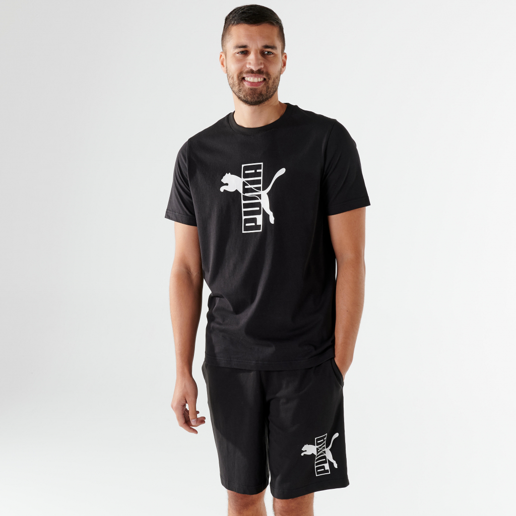 Puma pánské fitness tričko s krátkým rukávem bavlněné černé