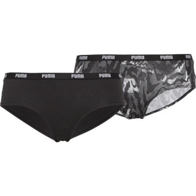 Puma WOMEN PRINTED HIPSTER 2P PACK Dámské spodní kalhotky, černá – Hledejceny.cz