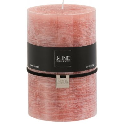 Lososová nevonná svíčka ve tvaru válce XL - 110h - 10*10*15 cm - J-Line by Jolipa – Hledejceny.cz