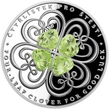 Česká mincovna Crystal Coin Čtyřlístek pro štěstí proof 1 Zo