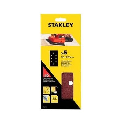 Stanley Brusné papíry pro vibrační brusku 93 x 230 mm děrované, P40, Black+Decker, AEG, 5 ks - ST-STA31151-XJ