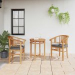 OMAXI 599384 Židle 2 pcs Hnědá 63 x 58 x 89 cm Pevné teakové dřevo – Hledejceny.cz