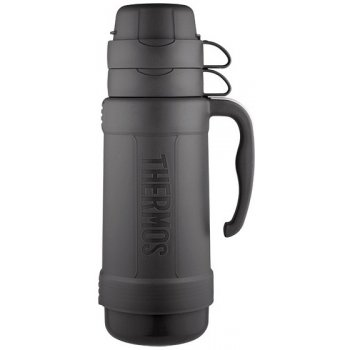 Thermos skleněná termoska se dvěma šálky 1 l černá