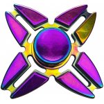 Kovový fidget spinner duhový čtyřramenný v dárkovém pouzdře – Zboží Dáma