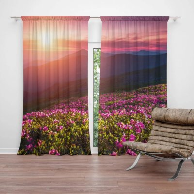 Závěsy Rozkvetlá příroda: 2 ks - 140x250 cm - Sablio – Hledejceny.cz