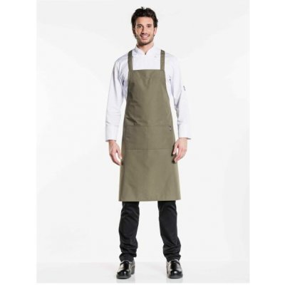 Chaud Devant Kuchářská zástěra s náprsenkou Dark Olive Green – Hledejceny.cz