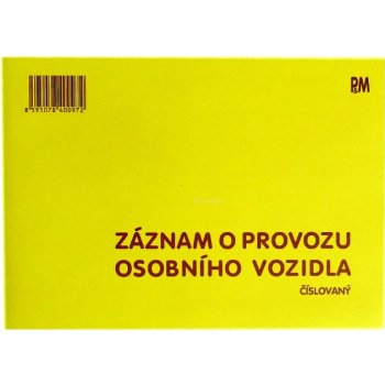 PaM 97 Záznam o provozu Osobního vozidla - číslovaný