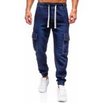 Bolf Tmavě pánské džínové jogger kapsáče 8113 modré – Zboží Mobilmania
