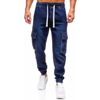 Bolf Tmavě pánské džínové jogger kapsáče 8113 modré – Zboží Mobilmania