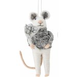 Bloomingville Plstěná vánoční ozdoba Peo Grey Wool Myšák stříbrná barva textil – Hledejceny.cz