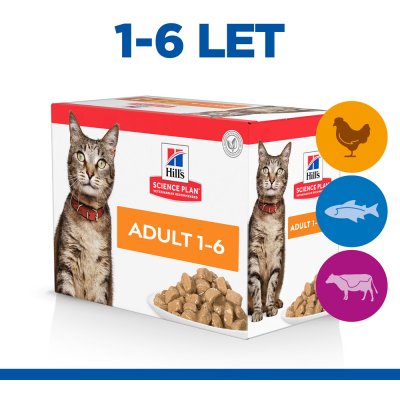 Hill's Science Plan cat adult kuře hovězí a ryba 12 x 85 g – Sleviste.cz