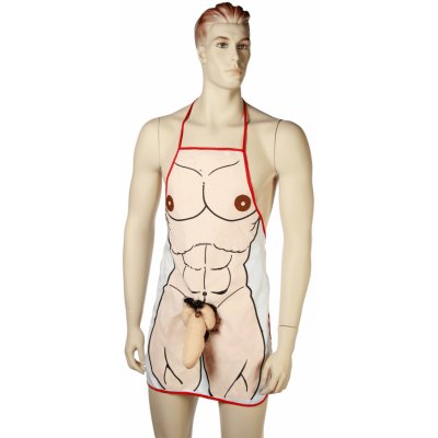 Žertovná zástěra pro muže s plyšovým penisem 68 x 44 cm – Zboží Dáma