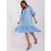Dámské šaty Italy Moda asymetrické midi šaty s volánem dhj-sk-6057.93-light blue modré Světle