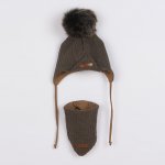 podzimní čepička s šátkem na krk Special One hnědá hnědá – Sleviste.cz