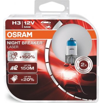 Osram Night Breaker Laser H3 PK22s 12V 55W 2 ks 64151NL-HCB