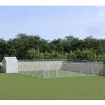 vidaXL Venkovní psí kotec se střechou stříbrný 1200 x 1200 x 250 cm – Zboží Dáma