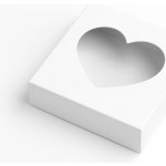 KRAFTHOUSE.EU Dárková krabička bílá čtvercová s okénkem KM-014WO Okno: Srdce – Zboží Dáma