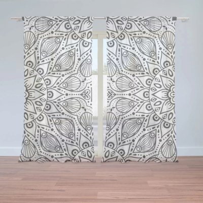 Záclony Bílé mehendi: 2 ks - 150x250 cm - Sablio – Hledejceny.cz